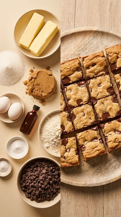 Chewy Chocolate Chip Cookie Bars - ready to serve