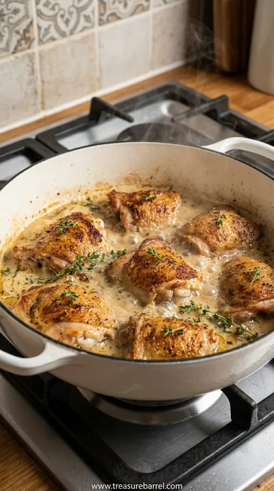 French Mustard Chicken: Poulet à la Moutarde Recipe - cooking process