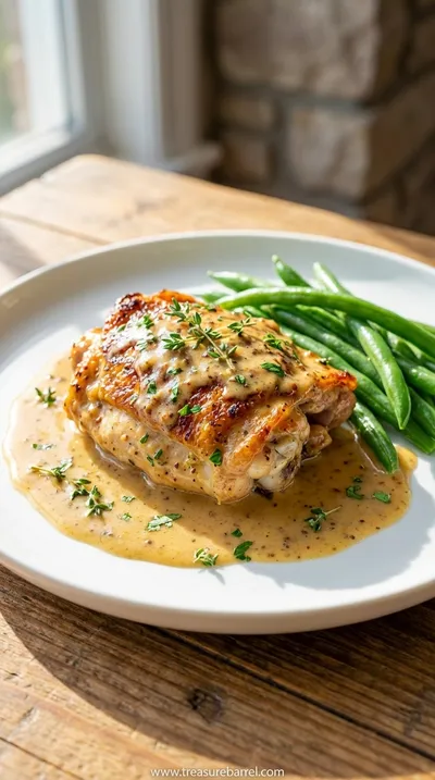 French Mustard Chicken: Poulet à la Moutarde Recipe - ready to serve