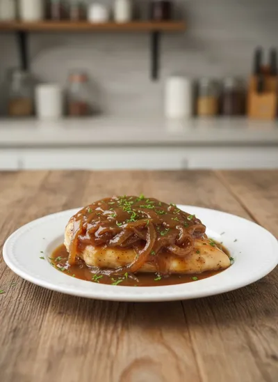 French Onion Chicken Recipe - ready to serve