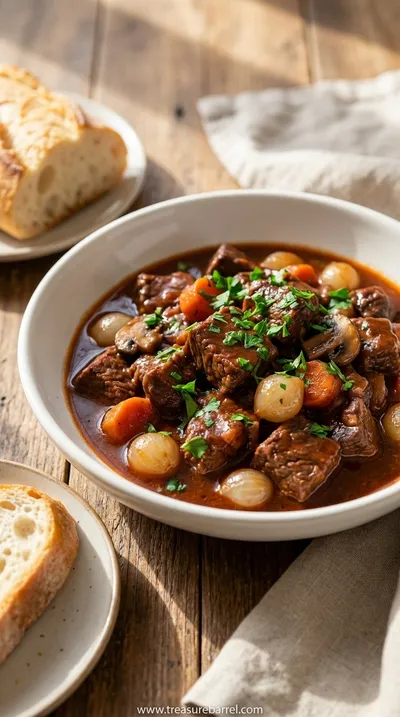 French-Style Beef Stew: Tender & Hearty Recipe - ready to serve