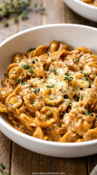 French Onion Pasta Recipe: One Pot Wonder - ready to serve
