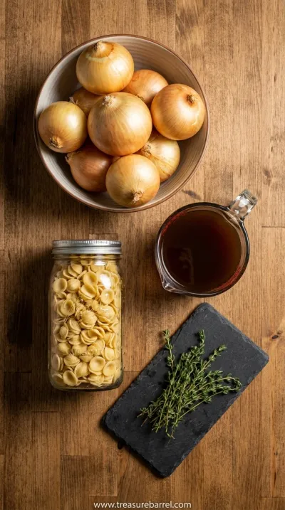French Onion Pasta Recipe: One Pot Wonder - ingredients preparation