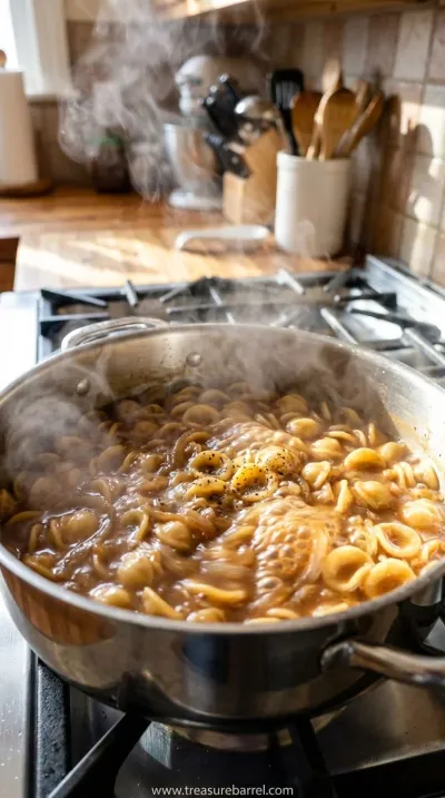 French Onion Pasta Recipe: One Pot Wonder - cooking process