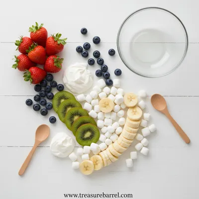 Fruit Salad with Sour Cream and Marshmallows - cooking process