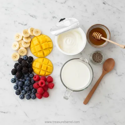 5-Minute Fruit Smoothie Bowl with Greek Yogurt - cooking process