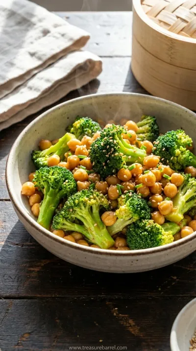 Garlic Broccoli Stir Fry With Chickpeas: Vegan Recipe