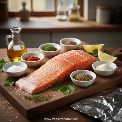 Garlic Butter Baked Salmon - cooking process