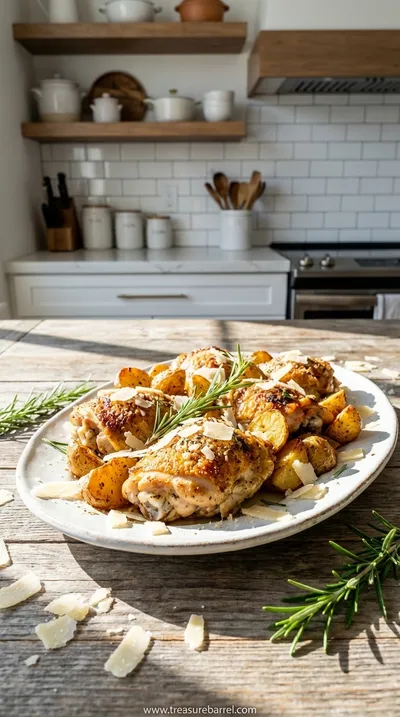 Garlic Parmesan Chicken and Potatoes One-Pan Dinner