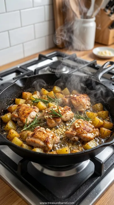 Garlic Parmesan Chicken and Potatoes One-Pan Dinner - cooking process