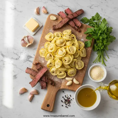 Garlic Steak Tortellini – A Warm Classic - cooking process