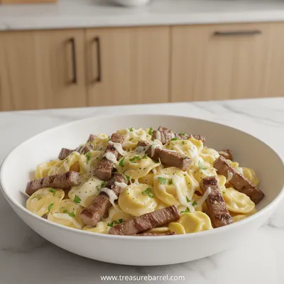 Garlic Steak Tortellini – A Warm Classic
