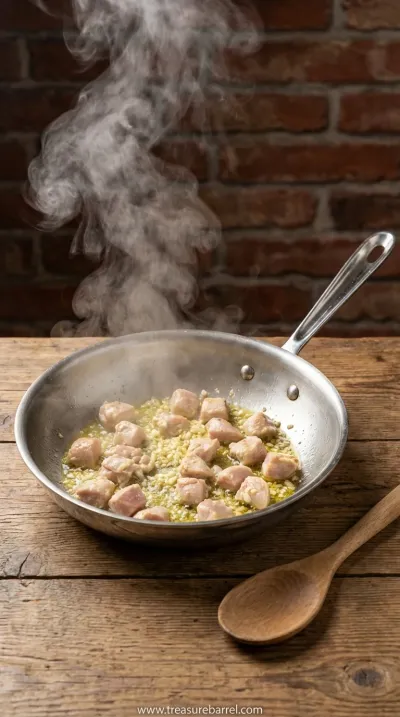 Easy Garlic Parmesan Chicken Pasta Recipe for Healthy Dinner - cooking process