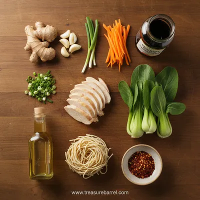 Ginger Garlic Chicken Noodle Soup - cooking process