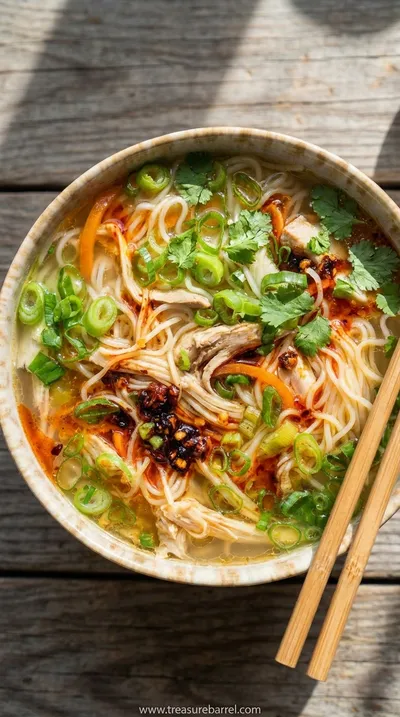 Ginger Garlic Chicken Noodle Soup Recipe - ready to serve