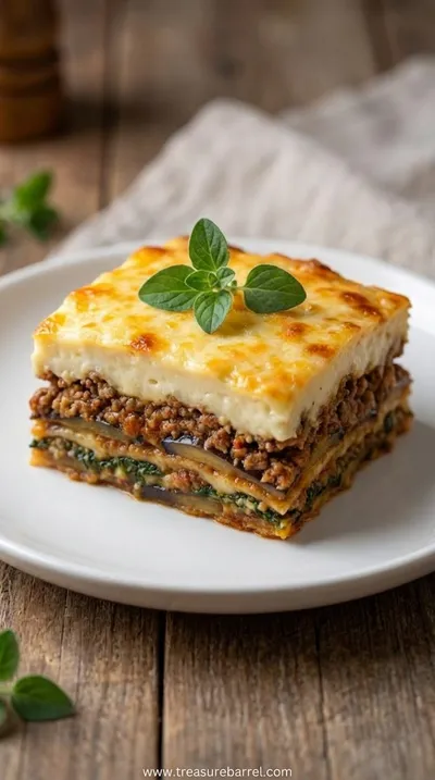 Classic Greek Eggplant Moussaka - Eat Healthier - ready to serve