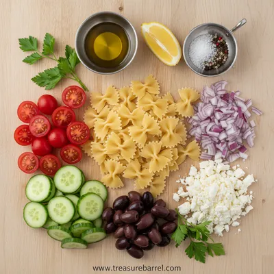 Greek Pasta Salad with Feta Cheese - cooking process