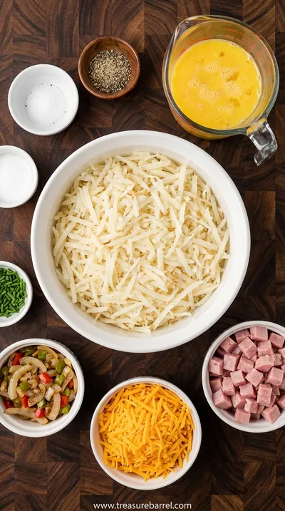 Easy Hash Brown Egg Casserole Recipe for Morning Comfort - ingredients preparation