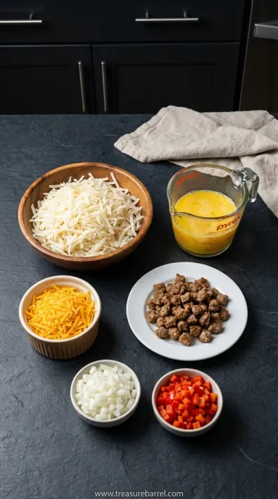 Hash Brown Egg Casserole: Easy Breakfast Recipe - ingredients preparation