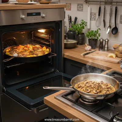 Herb Roasted Chicken with Creamy Mushroom Sauce - ingredients preparation