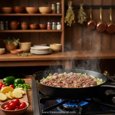 Hobo Casserole Ground Beef Recipe - ingredients preparation