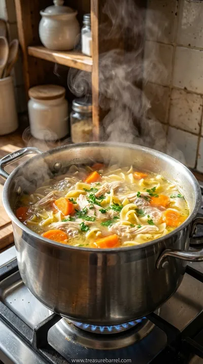 Homestyle Chicken Noodle Soup: A Classic Recipe - cooking process