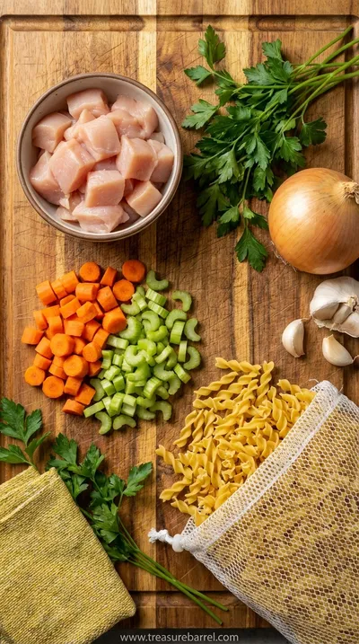 Homestyle Chicken Noodle Soup: A Classic Recipe - ingredients preparation