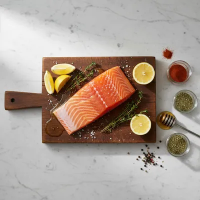 Honey Baked Salmon - Sweet & Savory - cooking process