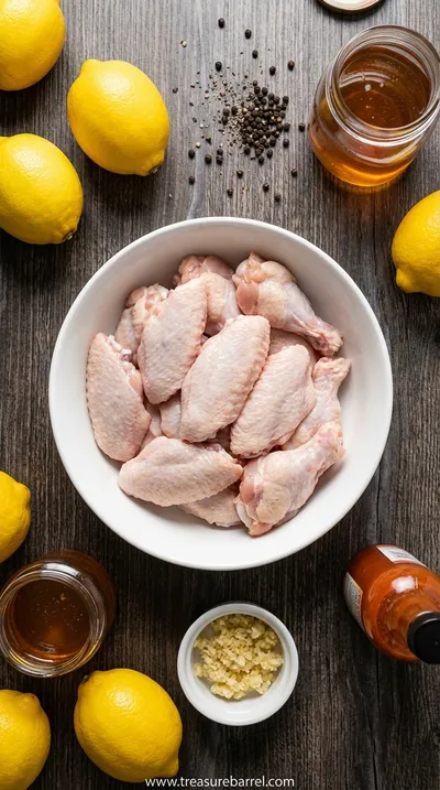 Honey Hot Lemon Pepper Wings Recipe: Crispy & Flavorful - ingredients preparation