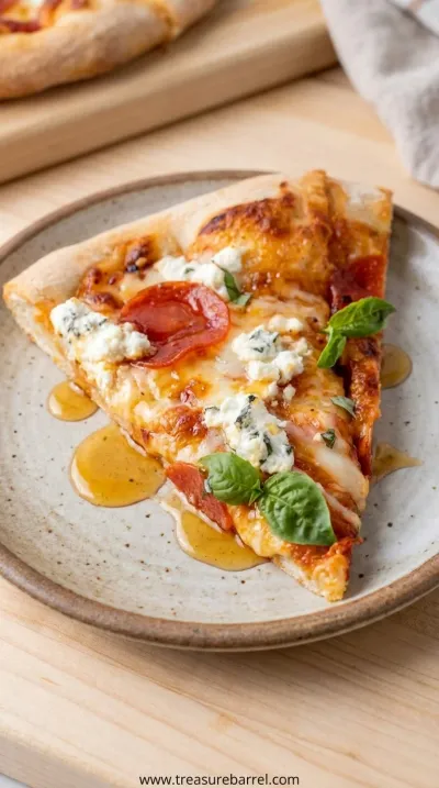 Hot Honey Pepperoni Ricotta Pizza Recipe - ready to serve
