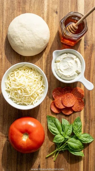 Hot Honey Pepperoni Ricotta Pizza Recipe - ingredients preparation