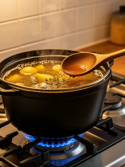 Czech Garlic Soup – A Satisfying Classic - cooking process