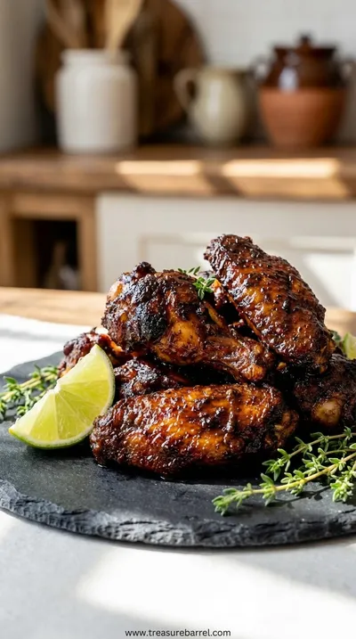Baked Jamaican Jerk Chicken Wings Recipe - ready to serve