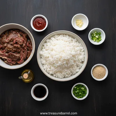 Korean BBQ Beef Rice Stack - cooking process