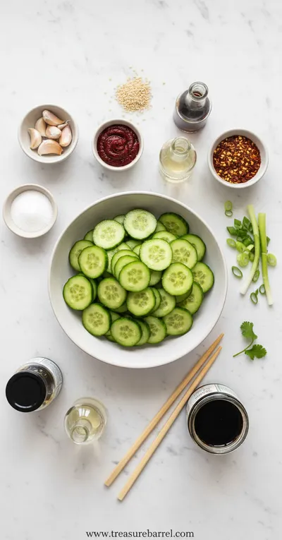 Korean Cucumber Salad – Spicy TikTok Style - cooking process