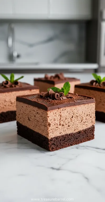 Layered Chocolate Mousse Brownies