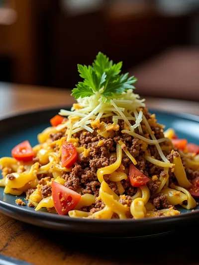 Loaded Beef Cheeseburger Pasta – Cozy Comfort - cooking process