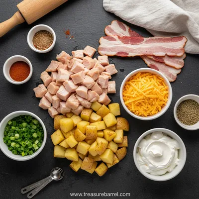 Loaded Chicken and Potatoes Casserole Recipe - ingredients preparation