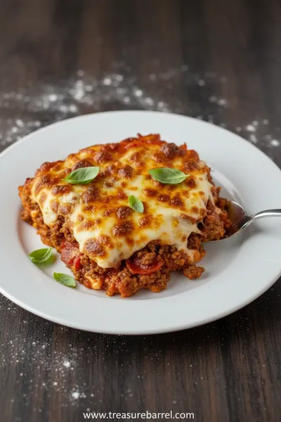 Meat Lovers Pizza Casserole Recipe - ready to serve