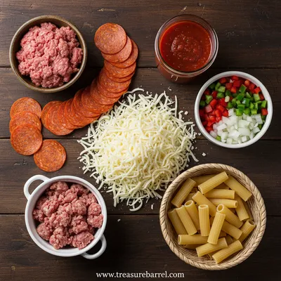 Meat Lovers Pizza Casserole Recipe - ingredients preparation