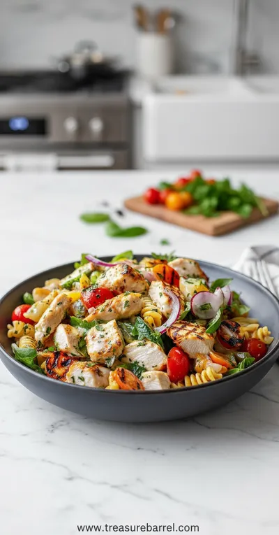 Mediterranean Chicken Pasta Salad