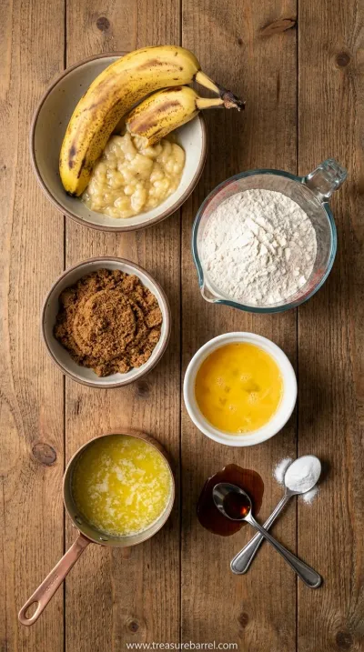Moist Banana Bread Recipe: Super Easy & Delicious - ingredients preparation