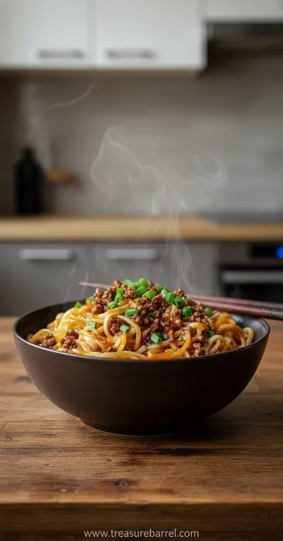 Mongolian Ground Beef Noodles