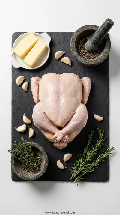 Oven Roasted Garlic Butter Chicken Recipe - ingredients preparation