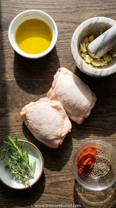 Oven Baked Chicken Thighs: Juicy & Flavorful Recipe - ingredients preparation