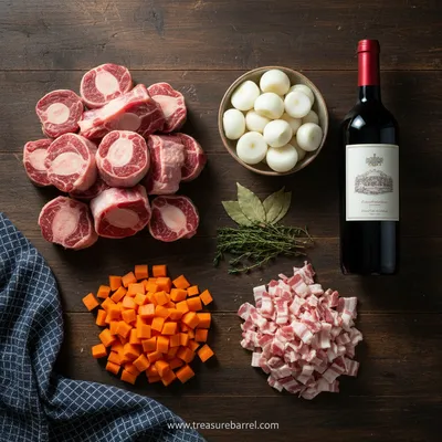 Oxtail Bourguignonne with Beef Oxtail - cooking process