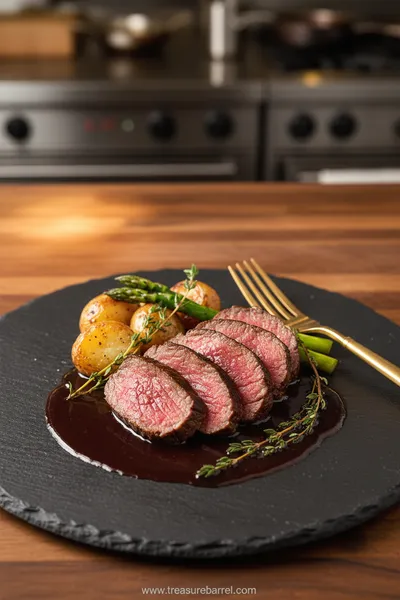Pan Seared Filet Mignon With Red Wine Sauce - ready to serve