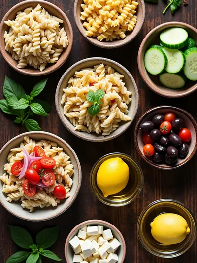 Pasta Salad Cups – Fresh Quick Comfort Dish - ingredients preparation