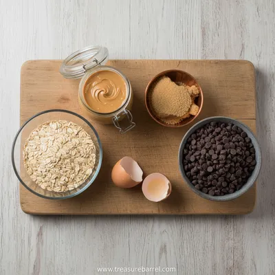 5-Ingredient Peanut Butter Oatmeal Chocolate Chip Cookies - cooking process