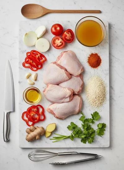 Peri Peri Jollof Rice and Chicken - cooking process